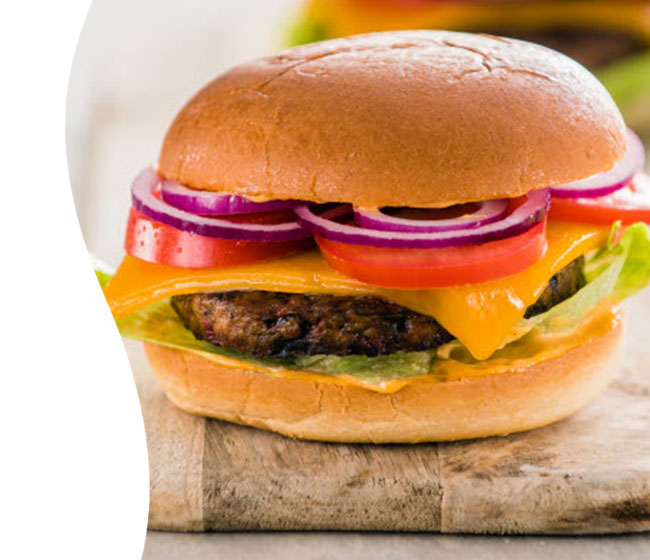 plant based cheese burger on bun