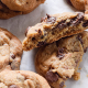chocolate chip cookies on surface